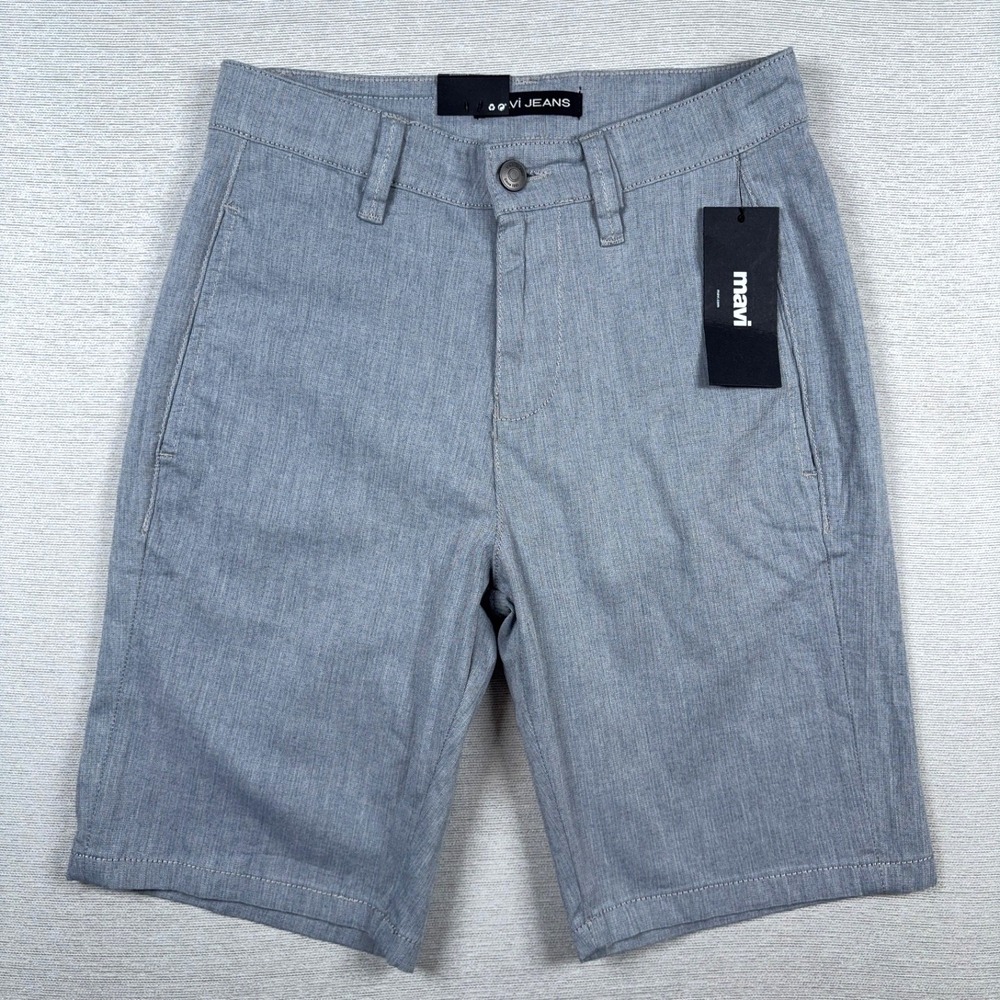 Mavi Simon 11" Chino Shorts Mens Size 28 Blue Cotton Stretch NEW
